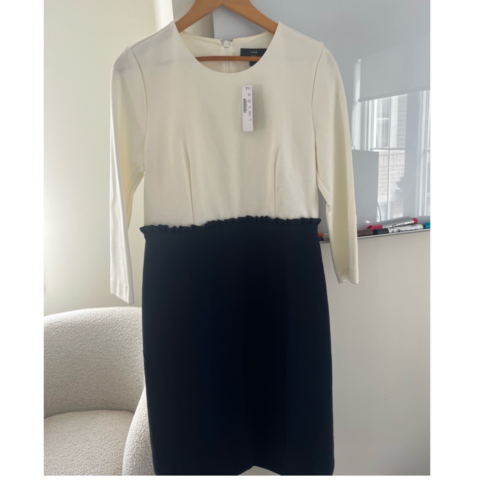 J. Crew Navy and White Dress